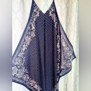 TOMMY BAHAMA Island Scarves Dark Navy Blue Bandana Dress or Swim Coverup L/XL